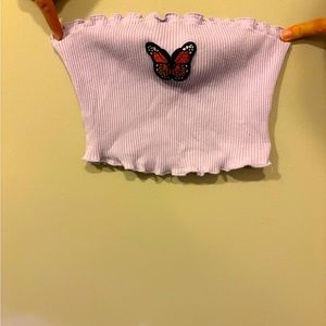 Butterfly cropped tube top